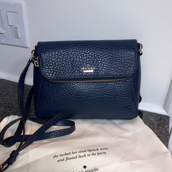 Kate Spade Navy Leather Satchel - Picture 4 of 9